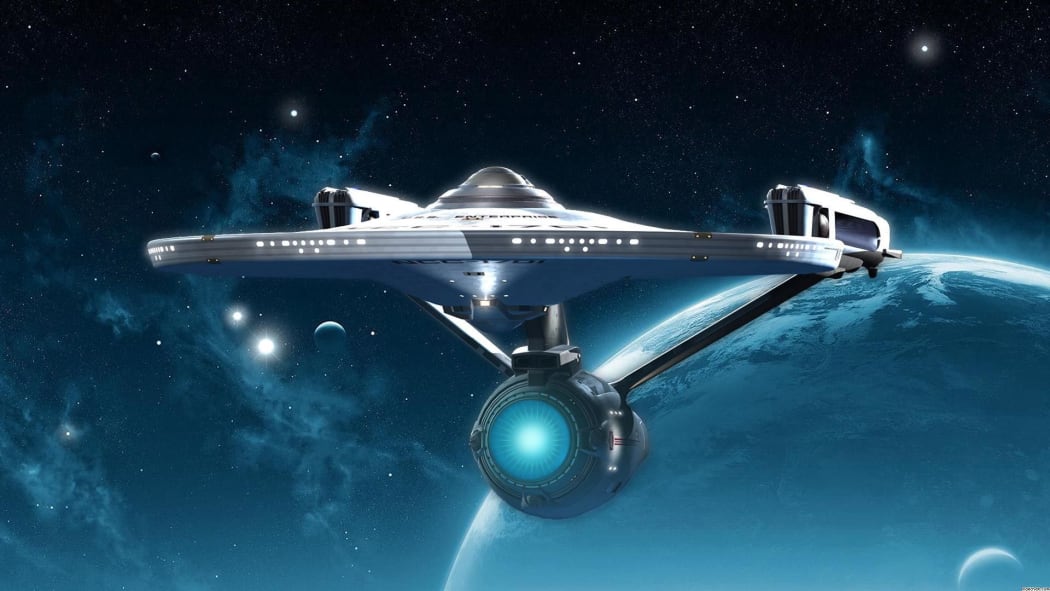 The Starship Enterprise as she appears in Star Trek Beyond