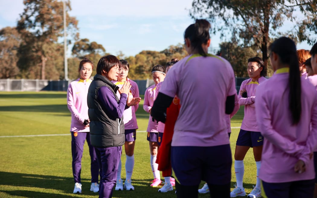 Chinese women football team training