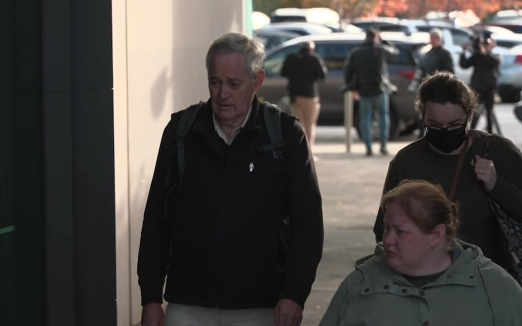 Ian Wilkinson arrives at court in Morwell with his daugther.