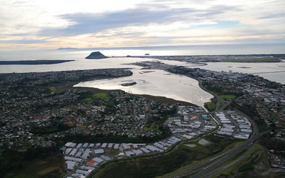 Tauranga City, from the air.