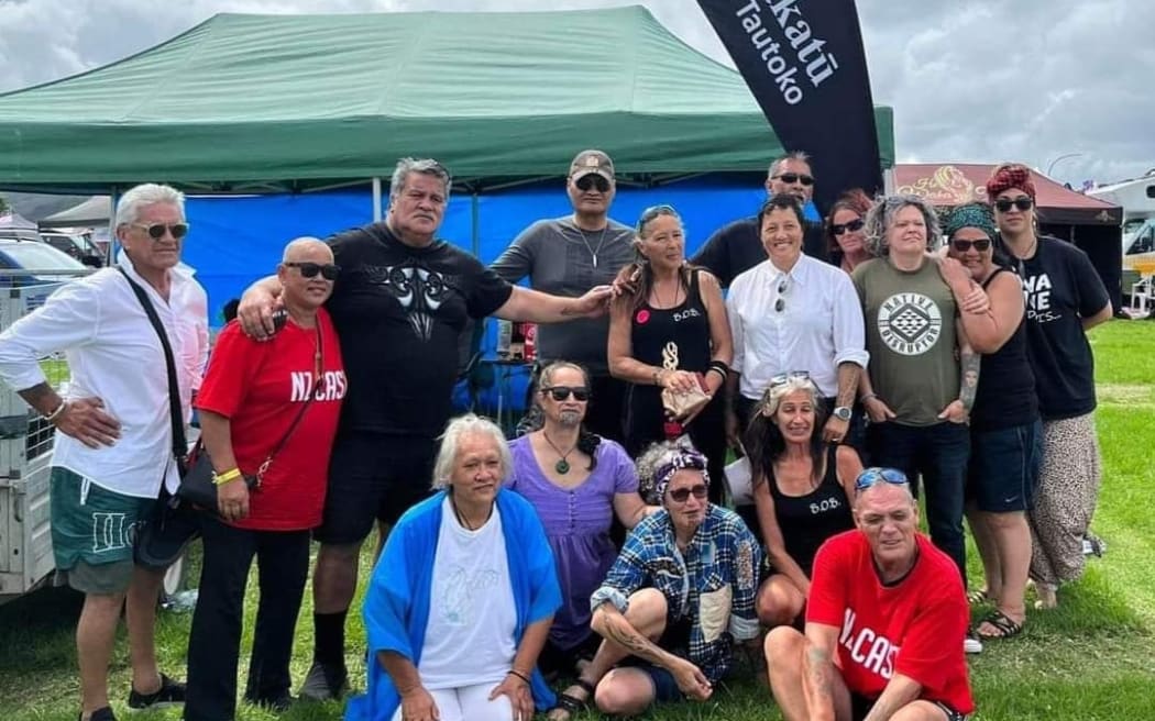 Te Aratakatū with former justice minister Kiri Allen at Waitangi.