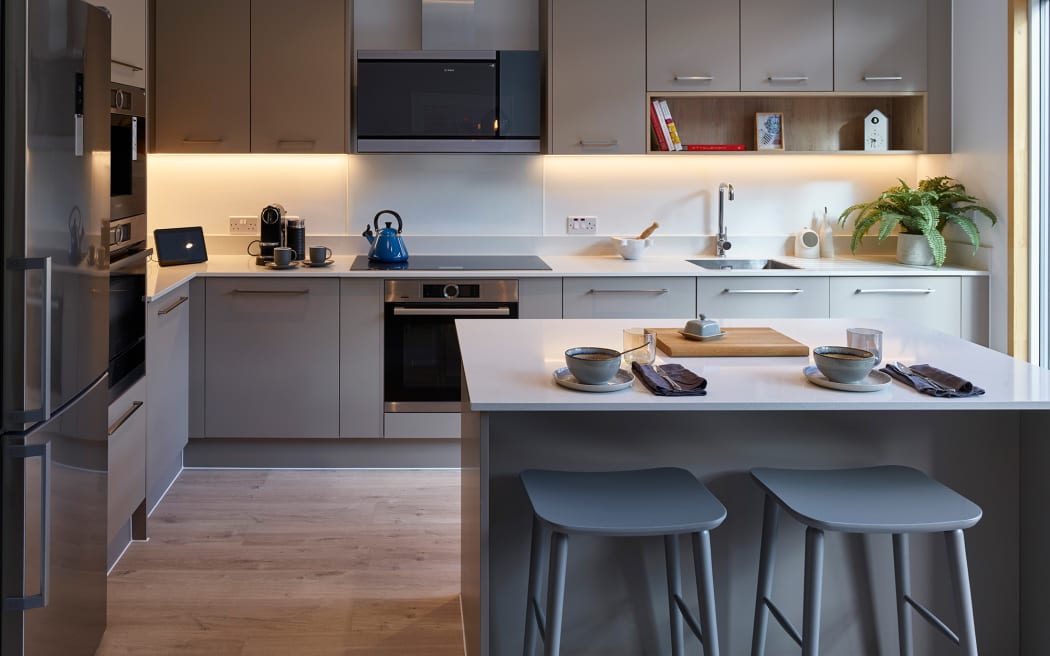 Interior of  TopHat pre-fab modular home April 2020