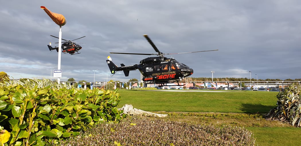 Two helicopters transports three rescued crew members to Southland Hospital in Invercargill, where their will be assessed.