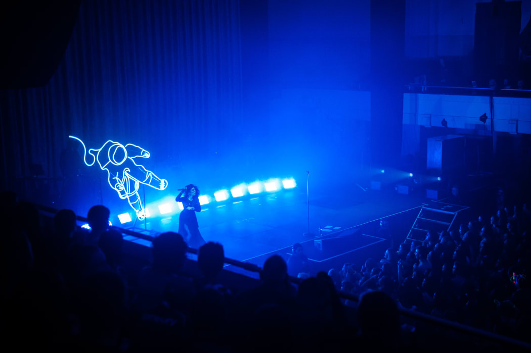 Lorde on stage at the Dunedin Town Hall