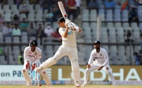 Tim Southee is bowled on day four of the second test against India in Mumbai.