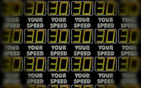 30 kmh speed sign montage.