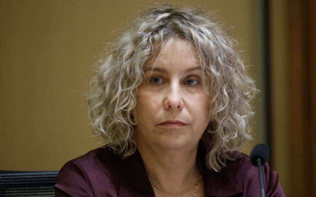 Director-General of Health Dr Diana Sarfati - she has curly blonde hair and a displeased expression on her face.