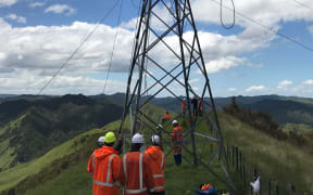 Work under way to repair the powerlines damaged in the fatal plane crash near Wairoa on Monday.