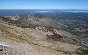 The Yellowstone supervolcano in the United States, photographed from Mount Sheridan.Yellowstone supervolcano in the United States