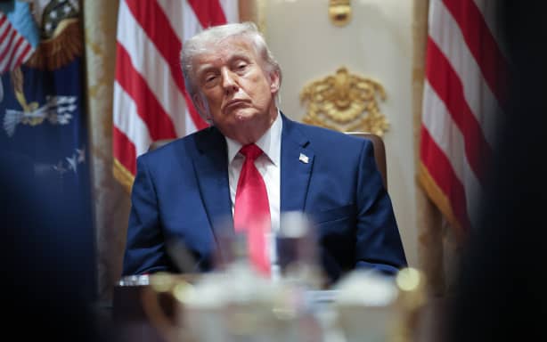 WASHINGTON, DC - MAY 27: U.S. President Donald Trump listens to members of his Cabinet speak during a meeting in the Cabinet Room of the White House on May 27, 2026 in Washington, DC. Trump meets with his Cabinet days after saying a peace deal with Iran was “largely negotiated” amid expectations around the re-opening the Strait of Hormuz. Win McNamee/Getty Images/AFP (Photo by WIN MCNAMEE / GETTY IMAGES NORTH AMERICA / Getty Images via AFP)