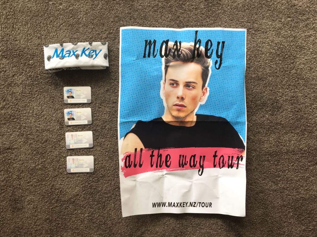 The contents of the Max Key VIP goodie bag.