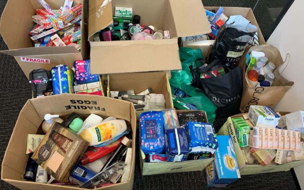 Hygeine poverty products donated to a previous Soap for Society campaign