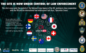 message from a number of law authorities on the Lockbit website