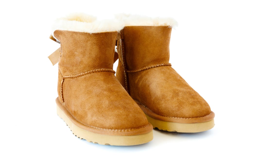 pair of uggs with fur