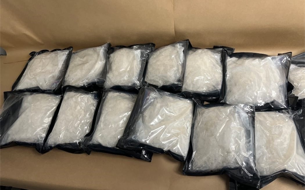The Packages of methamphetamine seized by Customs.