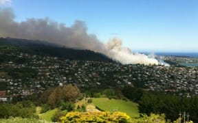 The huge scrub fire on Signal Hill on the edge of Dunedin could be seen from across the city.
