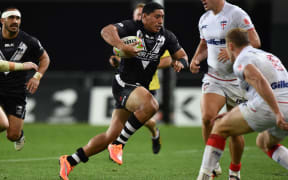 Jason Taumalolo in action for the Kiwis