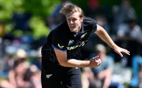 Kyle Jamieson. Game 3 of the T20 international cricket series between New Zealand and West Indies at Saxton Oval in Nelson.