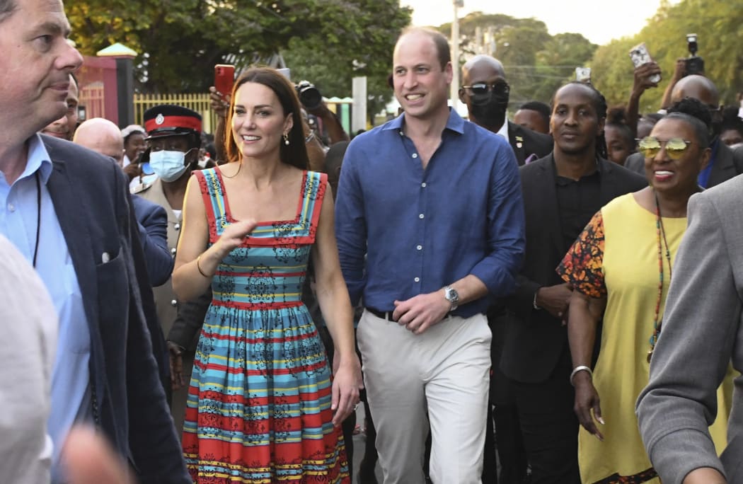 The Duke and Duchess of Cambridge arrived in the capital for a three-day stop on the island, part of a larger trip by the royals to the Caribbean in recognition of the 70th anniversary of the coronation of Queen Elizabeth II.