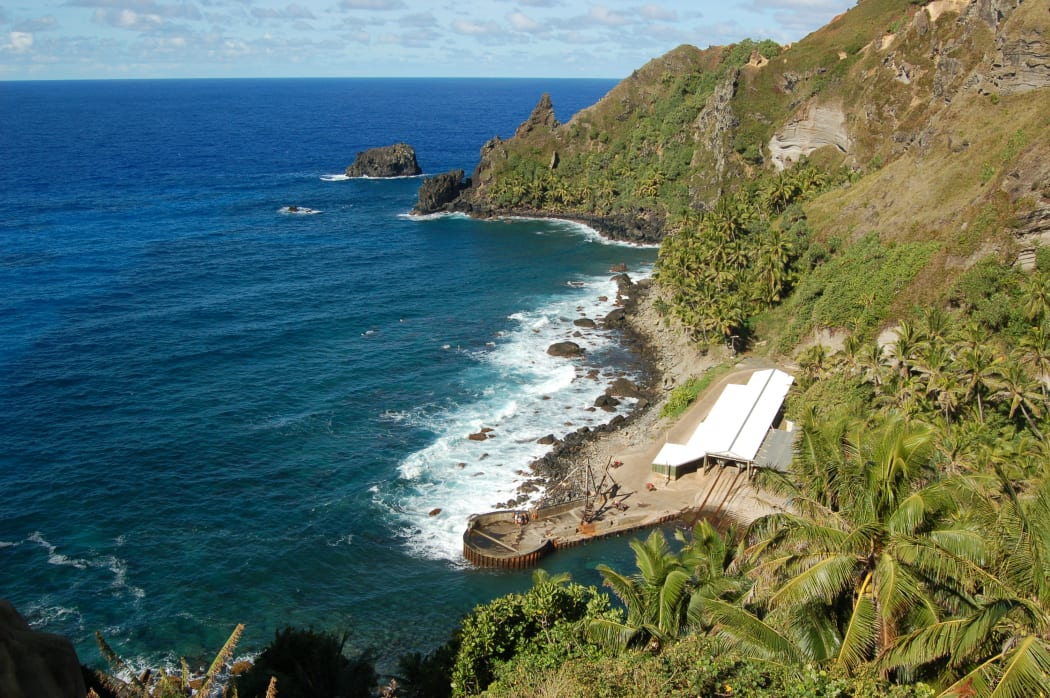 Pitcairn view of boat harbour, 2006.