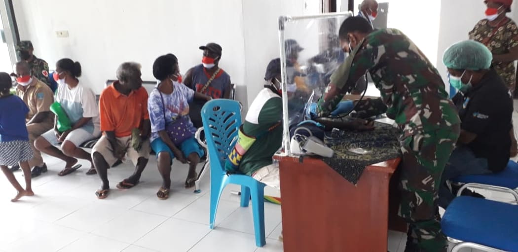 Indonesia's military have been working in health services at sub-district and village levels in West Papua, including for Covid-19 response. September 2021.