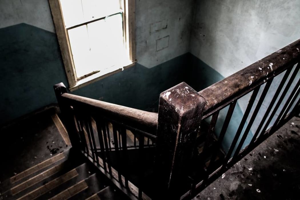 A stairwell at former boys' school St Stephen's, in Bombay.