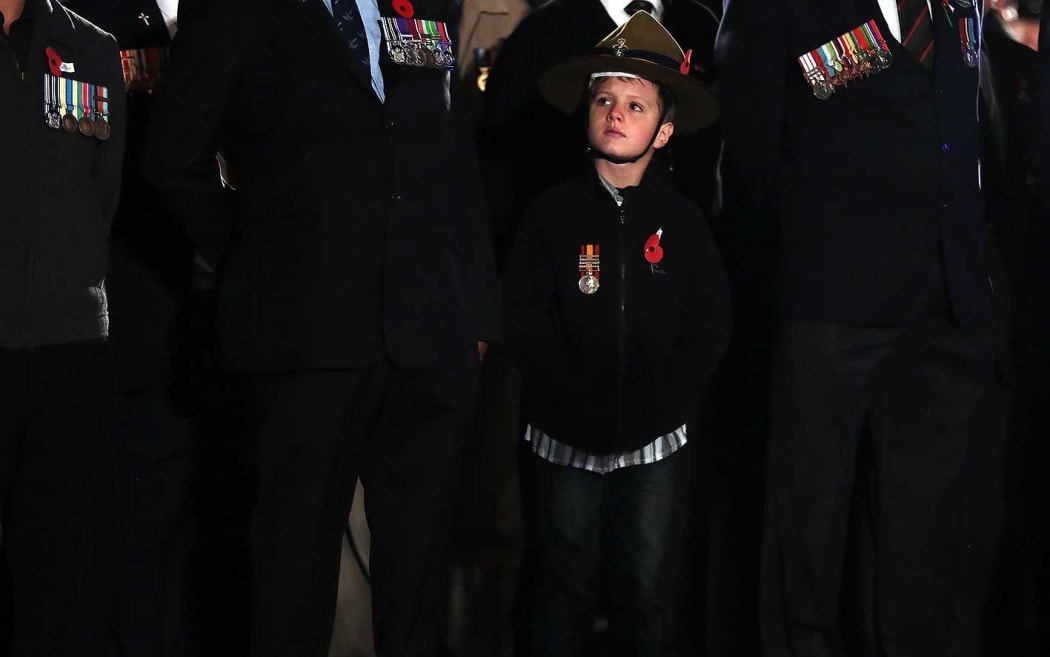 One in the crowd at the Auckland Domain for the dawn service.