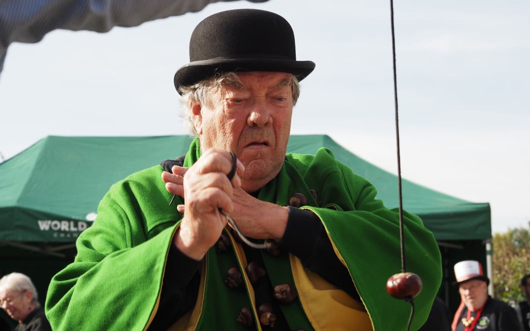 "King Conker", David Jakins is at the centre of an alleged cheating controversy at the World Conker Championships