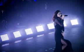Lorde on stage at the Dunedin Town Hall