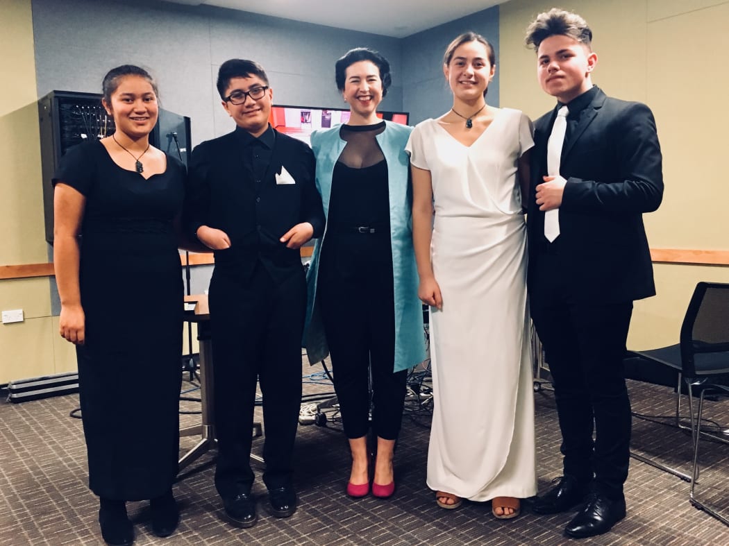 Te Ahi Kaa string quartet and MC Clarissa Dunn