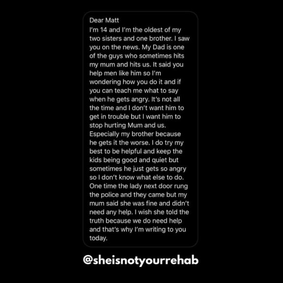 letter from a 14 year old about domestic abuse