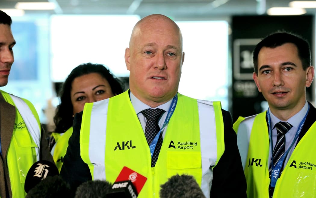 Prime Minister Christopher Luxon at the opening of Auckland Airport's international airfield expansion, 24 September 2025.