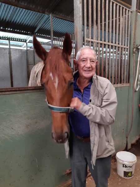Cliff Goss with Rocky: “The horses sing out to me when I arrive at the stables."
