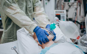 Health workers take part in ICU training for Covid-19 at Hutt Hospital.