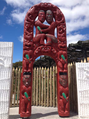 The new replica waharoa that was unveiled on Thursday.