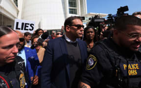 CENTRAL ISLIP, NEW YORK - MAY 10: Rep. George Santos (R-NY) leaves Federal Court on May 10, 2023 in Central Islip, New York. Federal prosecutors in the Eastern District of New York have charged Santos in a 13-count indictment that includes seven counts of wire fraud, three counts of money laundering, one count of theft of public funds, and two counts of making materially false statements to the House of Representatives.