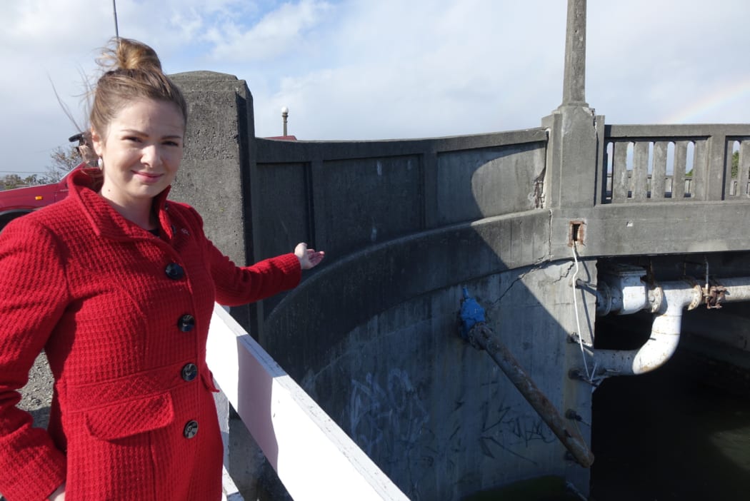 Emma Payne, on the bridge.