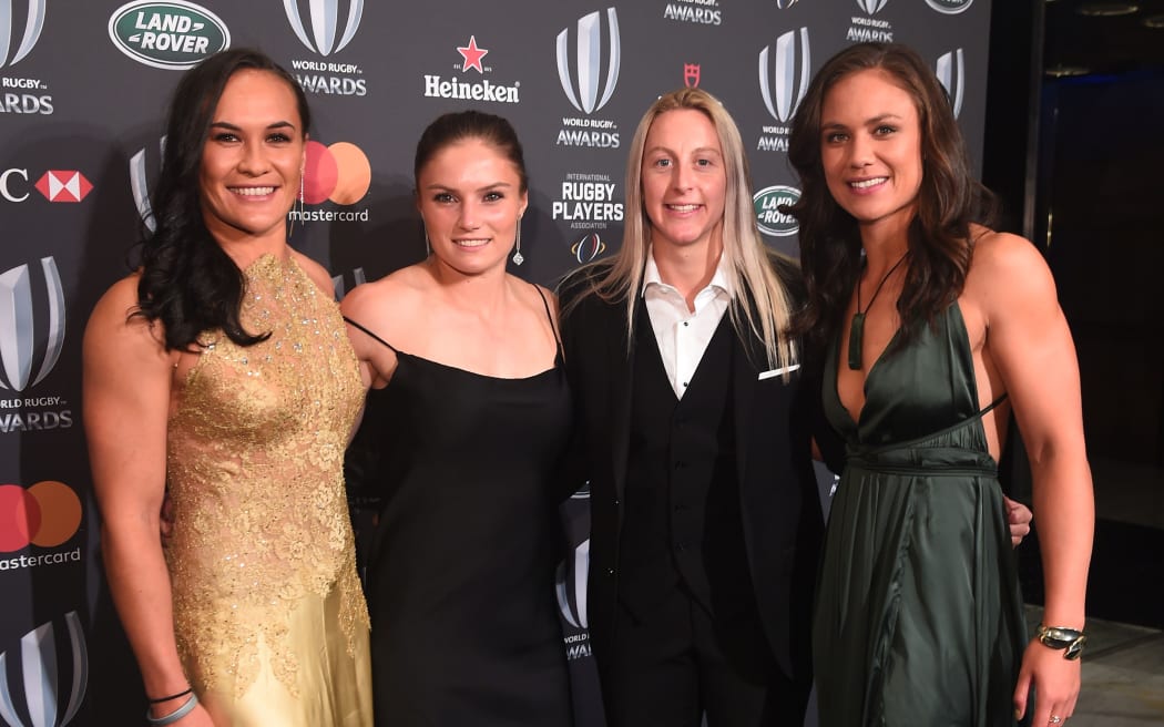 Portia Woodman, Michaela Blyde, Kelly Brazier and Ruby Tui, World Rugby Awards 2017.
