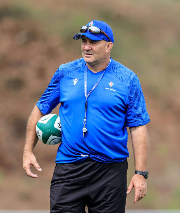 Samoa forwards coach Tom Coventry, 2023.