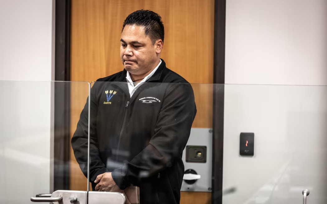 Kahi Junior Stephens, who was arrested for embezzling more than $450,000 from his employer, appears in the High Court at Auckland after pleading guilty.