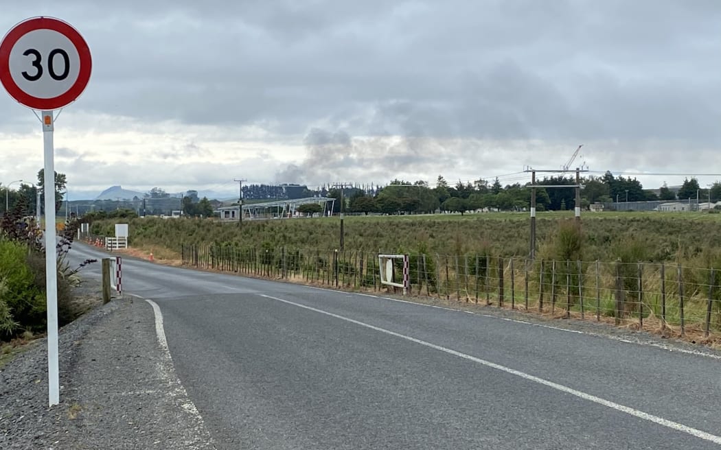 Smoke coming from Waikeria Prison, on the 6th day of a destructive protest.