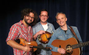 Andrew VanNorstrand (fiddle), Joe K Walsh (mandolin) and Mark Mazengarb (guitar)