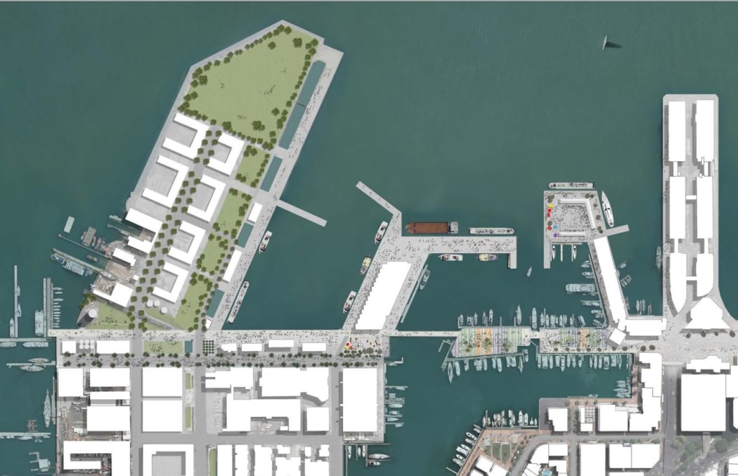 Artist's impression of the $212 million America's Cup village planned for Auckland.