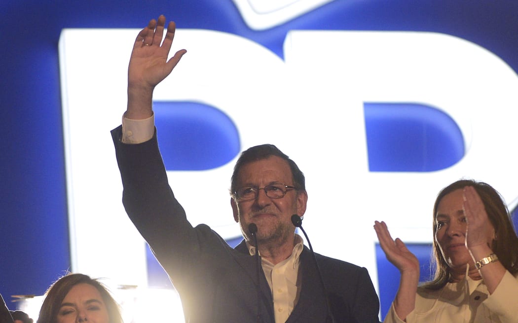 Spanish Prime Minister and Popular Party leader Mariano Rajoy. AFP PHOTO/ JOSE JORDAN