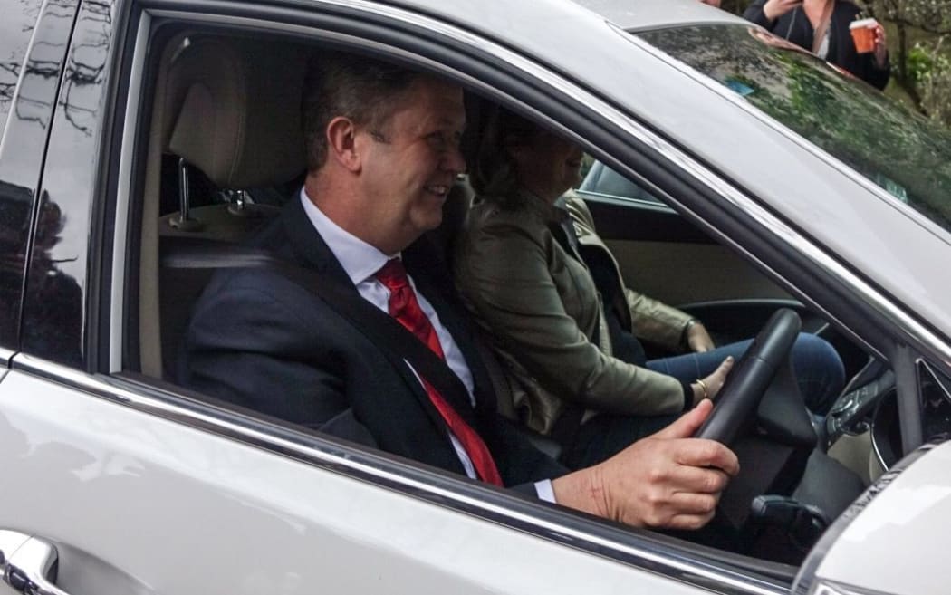 David Cunliffe arrives at the Labour Party council meeting.