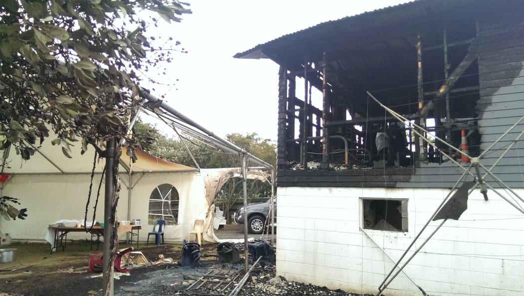 A marquee tent was also damaged.