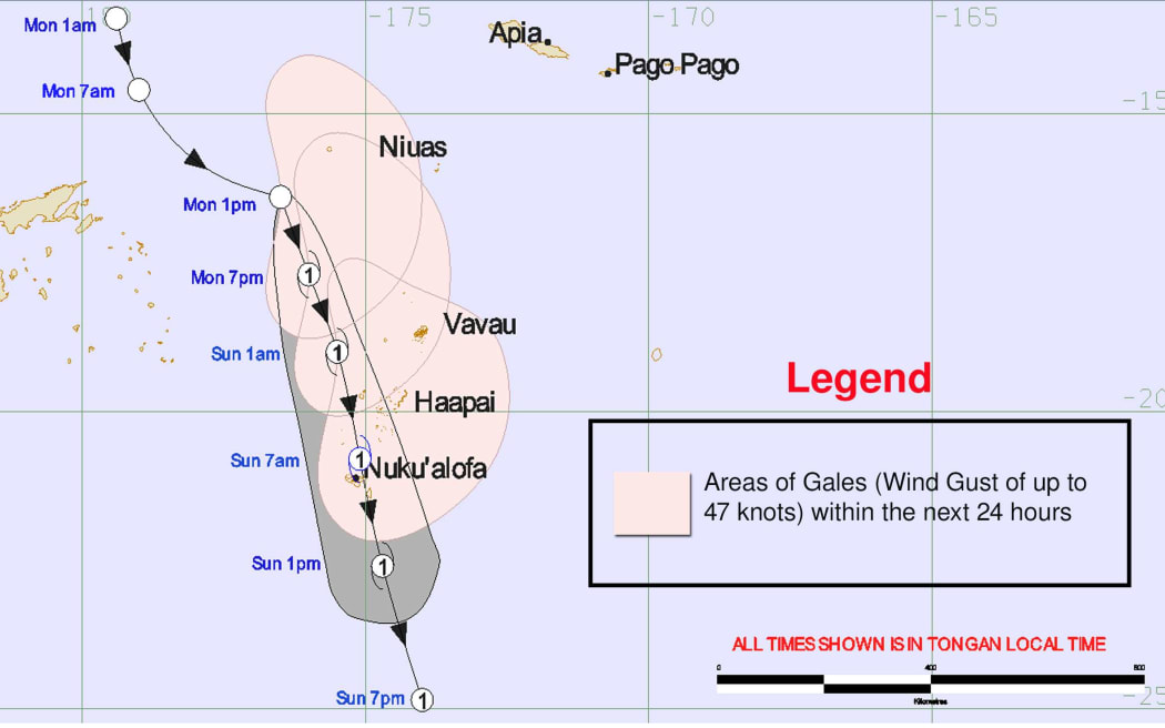 The storm was expected to be a cyclone by the team it crossed Tonga's main islands on Sunday.
