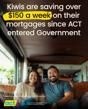 An ad by the ACT party last year featured an AI-generated "happy Māori" couple.