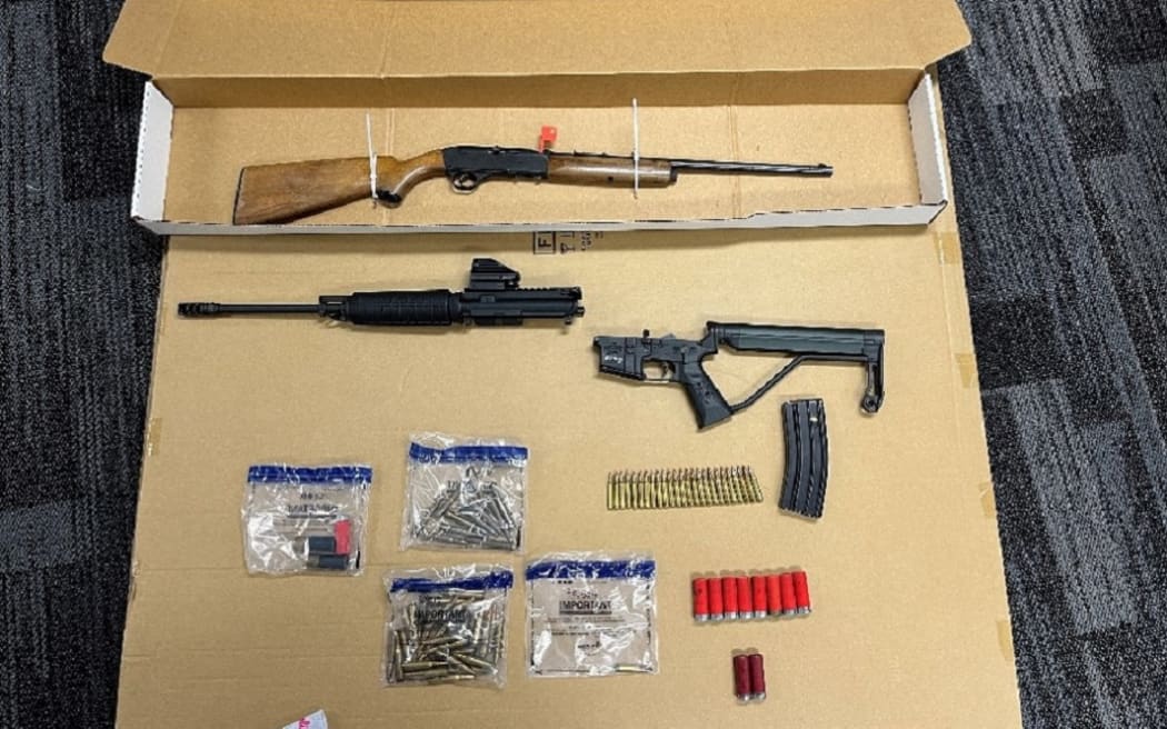 Firearms and ammunition police said they seized from a Remuera property.