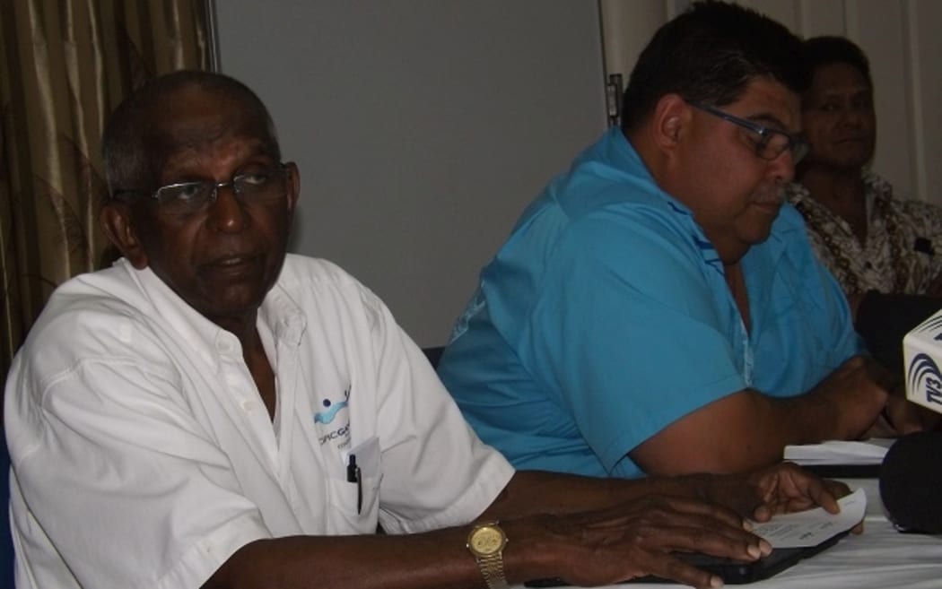 Pacific Games Council President Vidhya Lakhan and Samoa Olympic Committee President Patrick Fepulea'i.